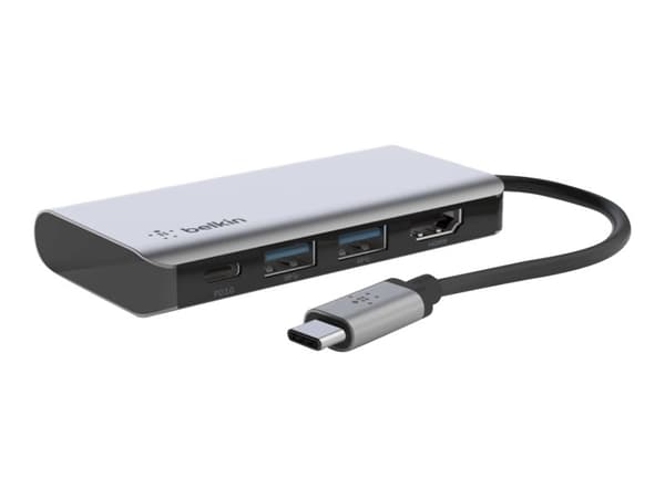Belkin CONNECT 4-in-1 - Hubbadapter för flera portar - USB-C - HDMI