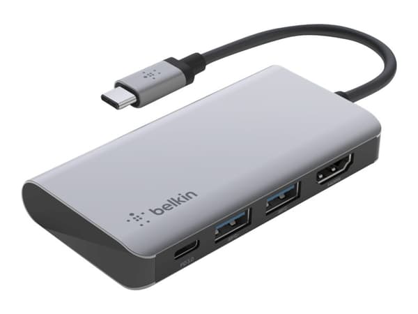Belkin CONNECT 4-in-1 - Hubbadapter för flera portar - USB-C - HDMI