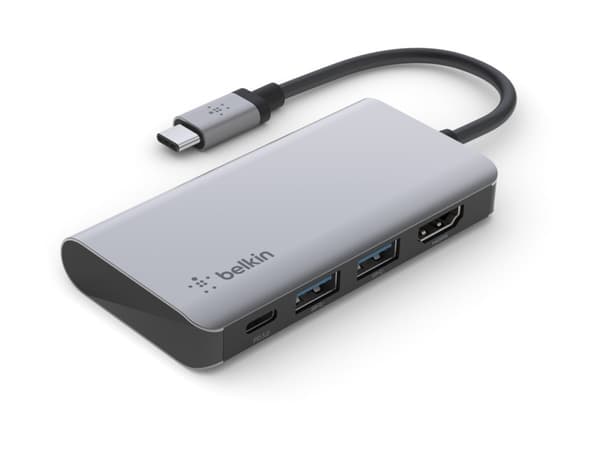 Belkin CONNECT 4-in-1 - Hubbadapter för flera portar - USB-C - HDMI