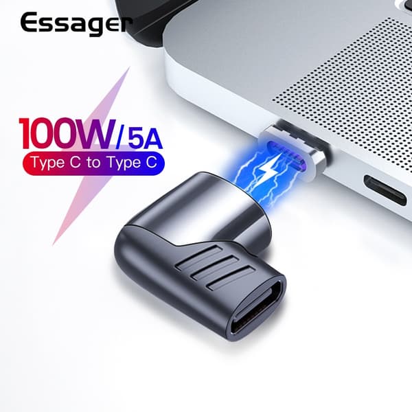100W/5A Magnetisk USB typ C adapter för snabb laddning för Macbook Pro Pixel