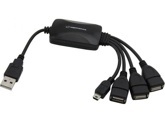 Esperanza EA158 - Hubb - 4 x USB 2.0 - skrivbordsmodell