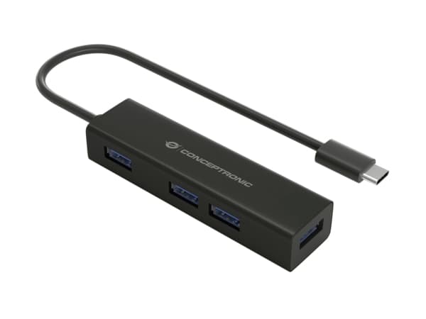 Conceptronic HUBBIES07B - Hubb - 4 x SuperSpeed USB 3.0 - skrivbordsmodell