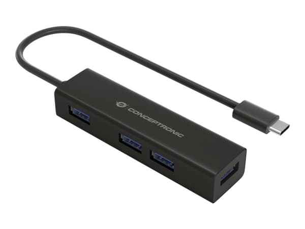 Conceptronic HUBBIES07B - Hubb - 4 x SuperSpeed USB 3.0 - skrivbordsmodell
