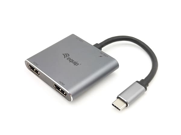 Equip 133484, USB 3.2 Gen 1 (3.1 Gen 1) Type-C, Sølv, 4K Ultra HD, 30 Hz, HDMI, Aluminium