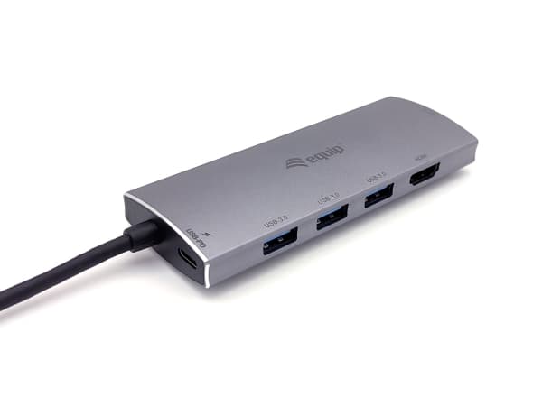 Equip 133482, USB 3.2 Gen 1 (3.1 Gen 1) Type-C, 100 W, Sølv, MicroSD (TransFlash), MicroSDHC, SD, SDHC, 4K Ultra HD, 30 Hz