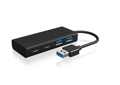 ICY BOX IB-HUB1426-U3 - Hubb - 2 x SuperSpeed USB 3.0 + 2 x USB-C - skrivbordsmodell
