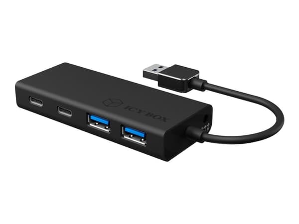 ICY BOX IB-HUB1426-U3 - Hubb - 2 x SuperSpeed USB 3.0 + 2 x USB-C - skrivbordsmodell