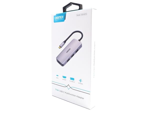 Choetech HUB-M19, USB 3.2 Gen 1 (3.1 Gen 1) Type-C, 100 W, Grå, SD, 4K Ultra HD, 30 hz