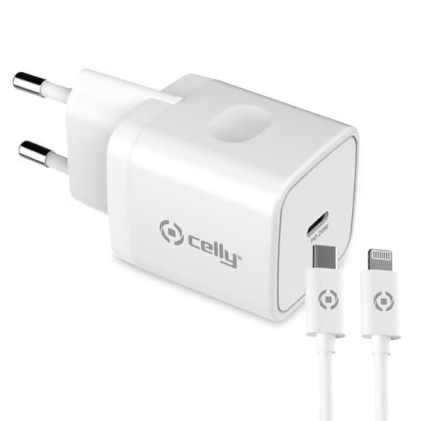USB-oplader USB-C PD 20W + Lynkabel Hvid
