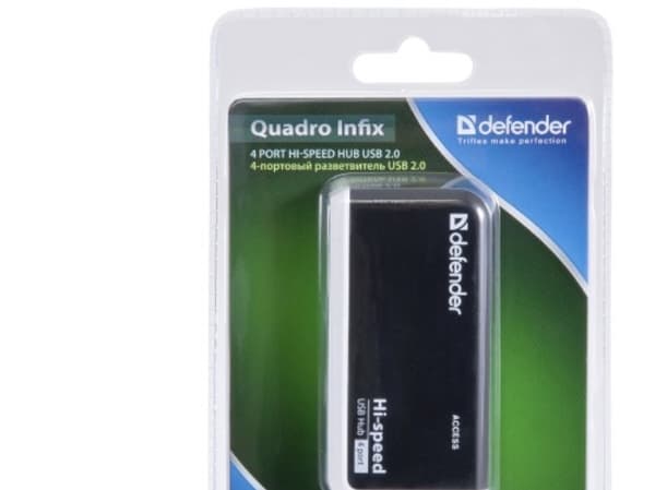 Defender Quadro Infix, USB 2.0, Sort, Hvid, USB