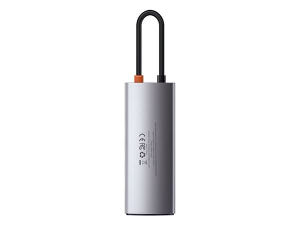 Baseus Metal Gleam, USB 3.2 Gen 1 (3.1 Gen 1) Type-C, 100 W, Grå, 4K Ultra HD, 60 hz, HDMI, USB 2.0, USB 3.2 Gen 1 (3.1 Gen 1) Type-A, USB 3.2 Gen 1