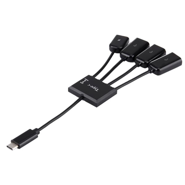 Type USB C 3.1 micro usb OTG Hub Cable Connector Spliter 4 Port Micro USB Power Charging Charger For Smartphone Computer
