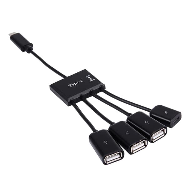 Type USB C 3.1 micro usb OTG Hub Cable Connector Spliter 4 Port Micro USB Power Charging Charger For Smartphone Computer