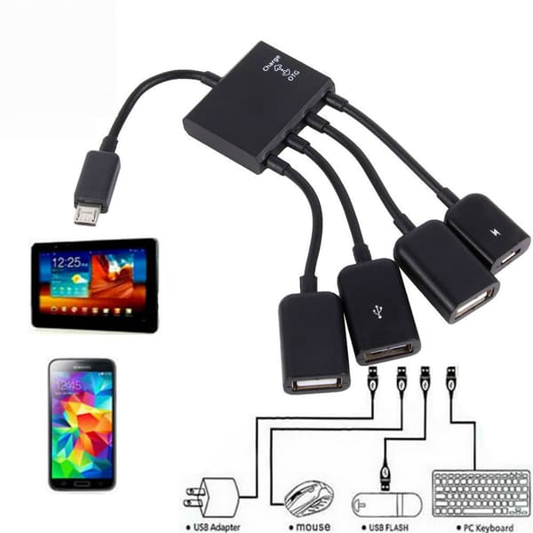 Type USB C 3.1 micro usb OTG Hub Cable Connector Spliter 4 Port Micro USB Power Charging Charger For Smartphone Computer