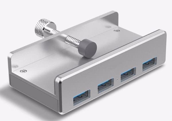 ALLNET ALL-USB3-HUB-4-CLIP, USB 3.2 Gen 1 (3.1 Gen 1) Type-A, USB 3.2 Gen 1 (3.1 Gen 1) Type-A, 5000 Mbit/s, Silver, 1 m, USB