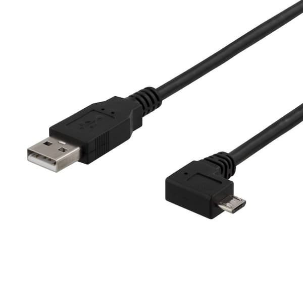 USB-A to Micro USB, left-tilted, 2m, black