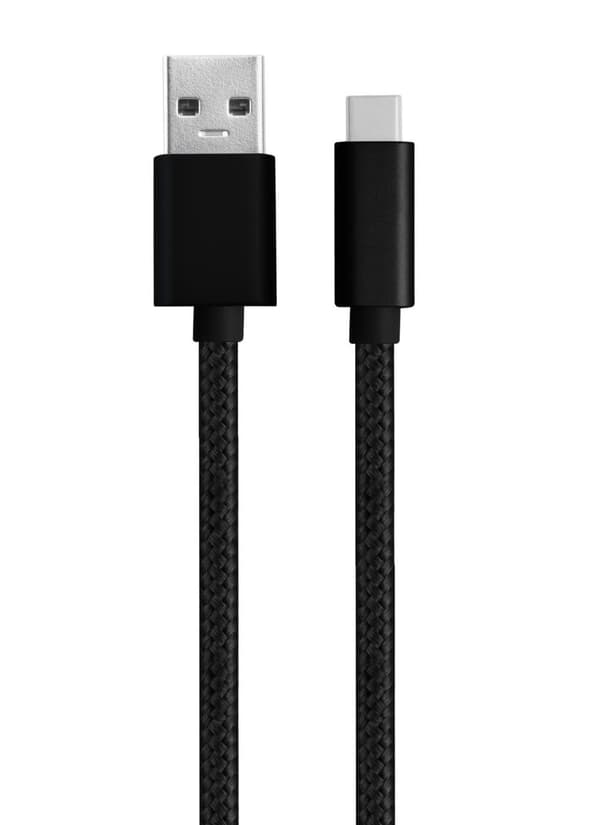 NÖRDIC 3m USB C til USB En kabel USB3.1 Gen1 Hurtiglading 60W 5Gbps 3A, Nylon Braided Black