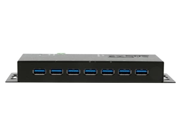 EXSYS EX-1188HMS-3, USB 3.2 Gen 1 (3.1 Gen 1) Type-B, USB 3.2 Gen 1 (3.1 Gen 1) Type-A, 5000 Mbit/s, Svart, Energiljus, 12 V