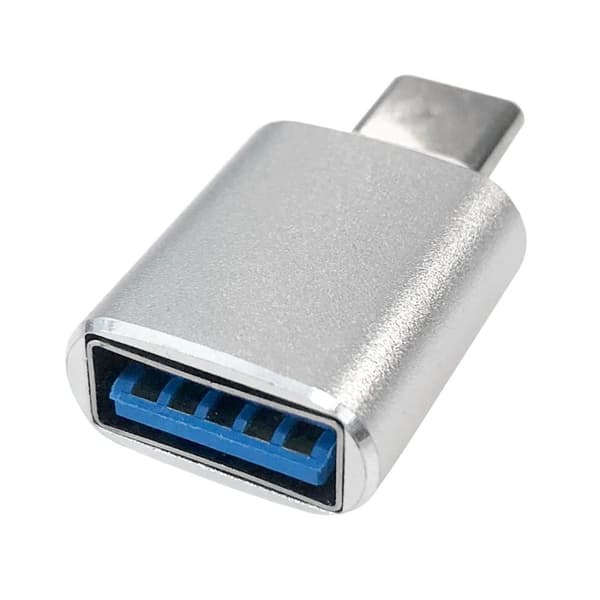 USB-A till USB-C-adapter, 3 cm - Silver