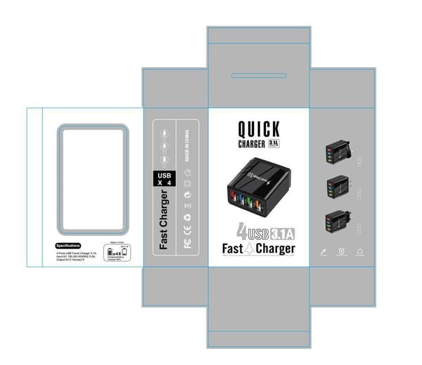 Seinäadapteri 4 LED -portilla