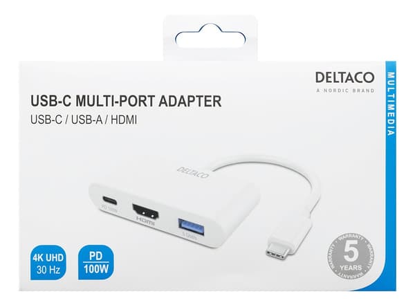 USB-C to HDMI docking station, 4K 30Hz, 1x USB-A, PD 92W