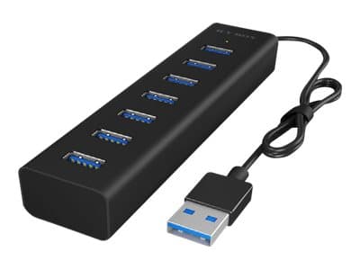 ICY BOX IB-HUB1700-U3 - Hubb - 7 x SuperSpeed USB 3.0 - skrivbordsmodell