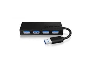 ICY BOX IB-AC6104-B - Hubb - 4 x SuperSpeed USB 3.0 - skrivbordsmodell