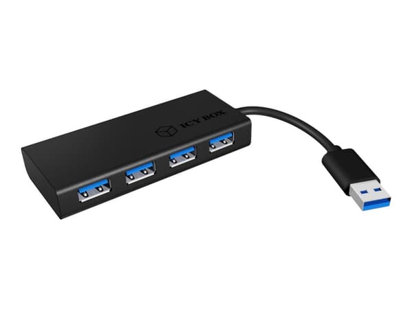 ICY BOX IB-AC6104-B - Hubb - 4 x SuperSpeed USB 3.0 - skrivbordsmodell