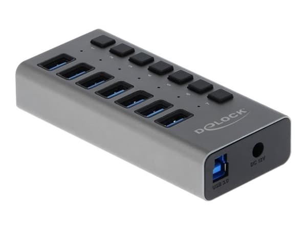 Delock - Hubb - 7 x SuperSpeed USB 3.0 - skrivbordsmodell