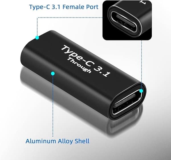 NÖRDIC USB C 3.1 sukupuolenvaihtaja, naaras–naaras USB Type C 3.1 -sovitin