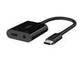 Miniatyrbilde 4 av 5: Belkin RockStar - USB-C til hodetelefonjakk / ladeadapter - 24 pin USB-C hann til 24 pin USB-C, minijakk hunn - 19.6 cm - USB Power Delivery (60W)