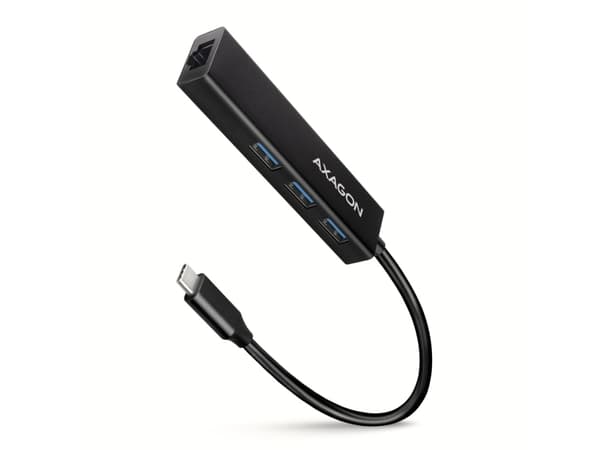 AXAGON HMC-GL3A USB-C-Hub, 3x USB-A, Gbit-LAN, svart