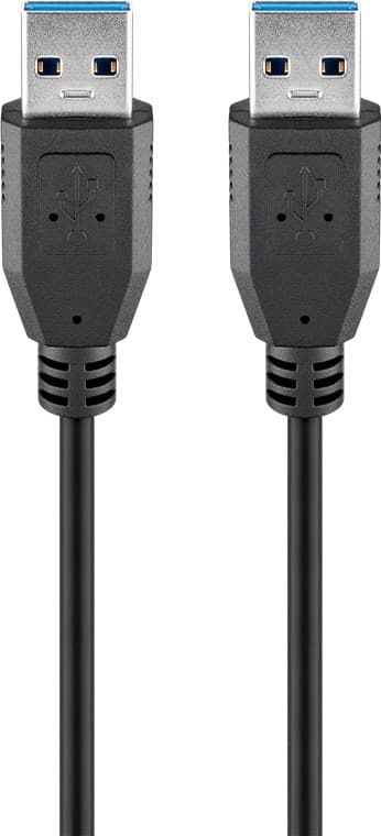 USB-A-kabel, USB 3.0, 1,8 m, sort
