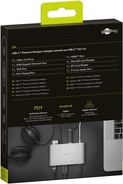USB-C™ multiport-adapter af aluminium