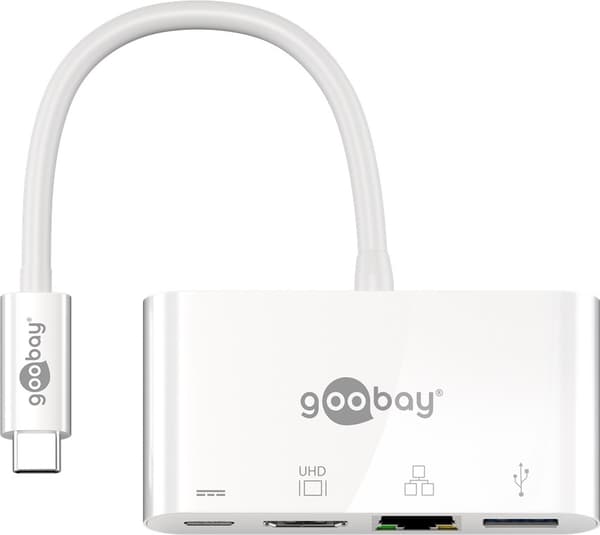 USB-C™ multiport-adapter til HDMI™ og Ethernet, PD, hvid