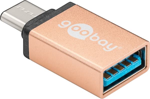 USB-C™/USB-A 3.0 OTG SuperSpeed adapter til ladekabler, guld