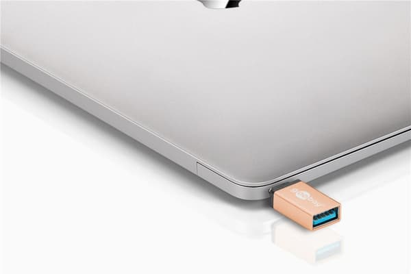 USB-C™/USB-A 3.0 OTG SuperSpeed adapter til ladekabler, guld