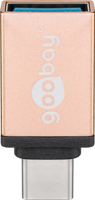 USB-C™/USB-A 3.0 OTG SuperSpeed adapter til ladekabler, guld
