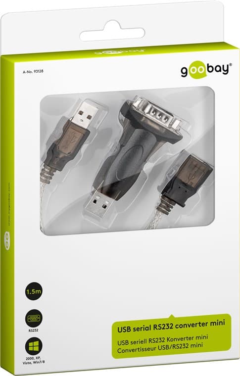 USB seriell RS232 omformer mini, gjennomsiktig