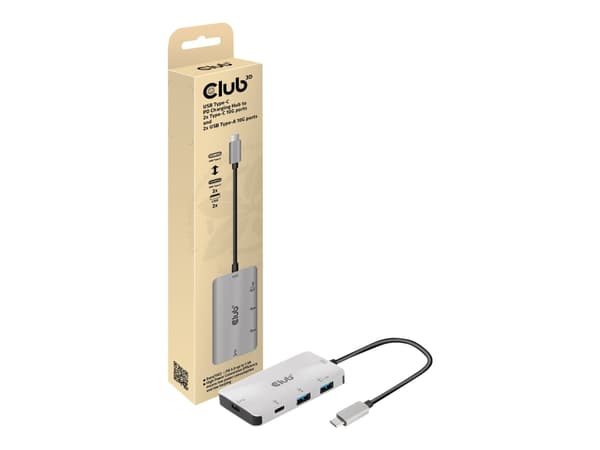Club 3D CSV-1543 - Hubb - 2 x USB 3.1 Gen 2 + 2 x USB-C 3.1 Gen 2 - skrivbordsmodell