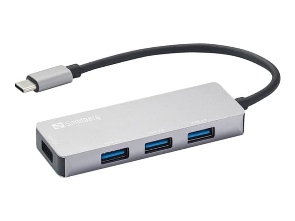 Sandberg - Hubb - 1 x SuperSpeed USB 3.0 + 3 x USB 2.0 - skrivbordsmodell