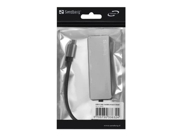 Sandberg - Hubb - 1 x SuperSpeed USB 3.0 + 3 x USB 2.0 - skrivbordsmodell