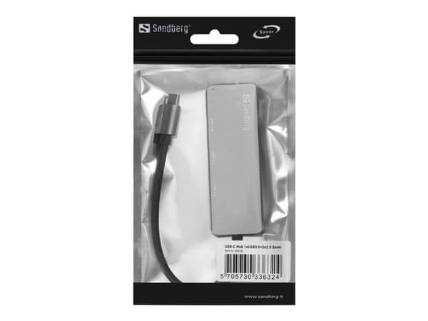 Sandberg - Hubb - 1 x SuperSpeed USB 3.0 + 3 x USB 2.0 - skrivbordsmodell