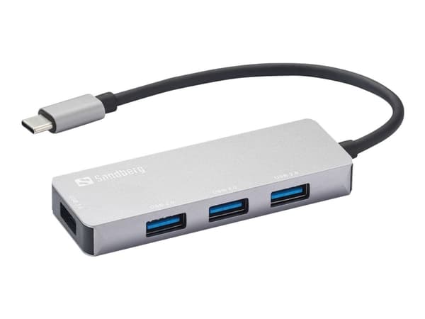 Sandberg - Hubb - 1 x SuperSpeed USB 3.0 + 3 x USB 2.0 - skrivbordsmodell