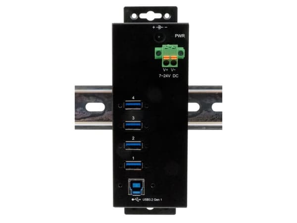 EXSYS EX-1186HMVS-2, USB 3.2 Gen 1 (3.1 Gen 1) Type-B, USB 3.2 Gen 1 (3.1 Gen 1) Type-A, 5000 Mbit/s, Svart, Metall