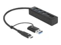 Miniatyrbild 3 av 5: Delock - Hubb - 3 x USB 3.2 Gen 1 + 1 x USB-C 3.2 Gen 1 - skrivbordsmodell