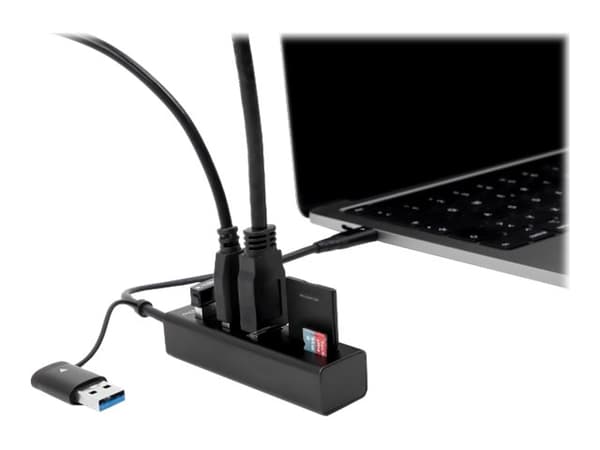 Delock - Hubb - 3 x USB 3.2 Gen 1 + 1 x USB-C 3.2 Gen 1 - skrivbordsmodell