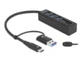 Miniatyrbild 1 av 5: Delock - Hubb - 3 x USB 3.2 Gen 1 + 1 x USB-C 3.2 Gen 1 - skrivbordsmodell