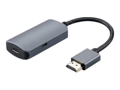MicroConnect - Video/audio-adapter - 24 pin USB-C, 10-pins mikro-USB type B (kun strøm) hunn til HDMI hann - 20 cm - svart, sølv - 4 K 60 Hz (4096 x