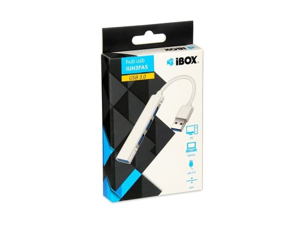 iBOX IUH3FAS - Hub - 4 x SuperSpeed USB 3.0 - stasjonær